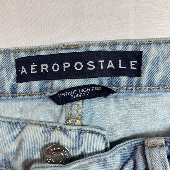 🖤2FOR$30Aeropostale Light Blue High-Waist Distressed Denim Shorts - Picture 10 of 11